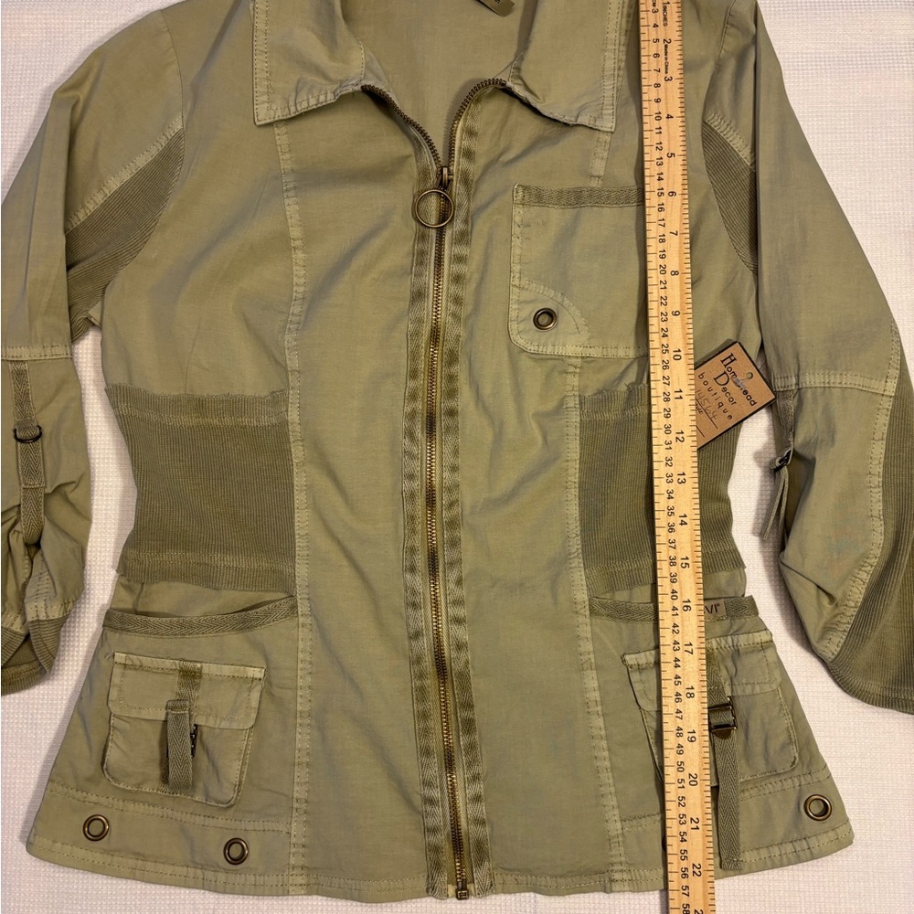 XCVI Olive Green Utility Jacket with Pockets - Picture 3 of 8